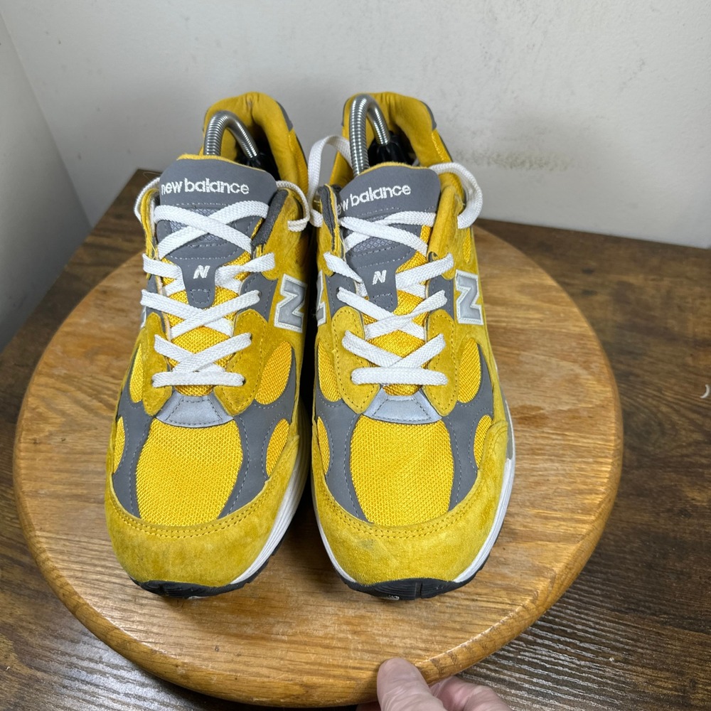 New Balance 992 Made in USA Yellow Grey Suede Sneakers M992BB Mens Size 9.5 D - Picture 5 of 10